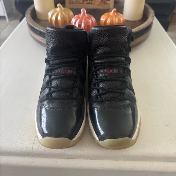 Nike Jordan 11 Black and Red Leather Sneakers